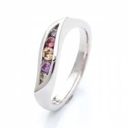 Prsten s barevnými safíry vzor č. 0172